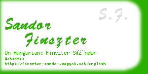 sandor finszter business card